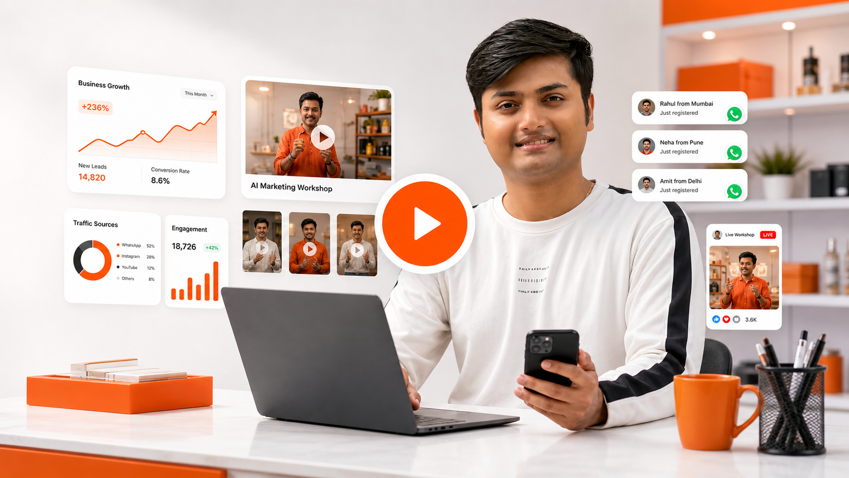 Sahil Sangani working on AI-powered business growth systems